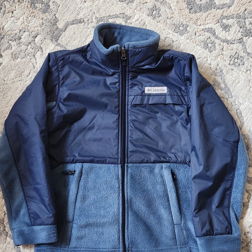 Columbia Boys' Two-Tone Blue Puffer Fleece Jacket
